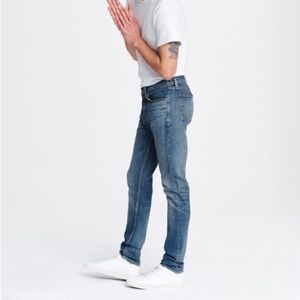 Rag & Bone Standard Issue Fit 1 Skinny Leg Jeans Blue Distressed Denim | 34